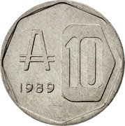 Argentina 10 Australes Casa del Acuerdo 1989 KM# 102 ₳ 10 1989 coin reverse Argentina 10 Australes Casa del Acuerdo 1989 KM# 102 ₳ 10 1989 coin reverse