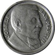 Argentina 10 Centavos Jose de San Martin 1950 KM# 44 JOSE DE SAN MARTIN coin reverse Argentina 10 Centavos Jose de San Martin 1950 KM# 44 JOSE DE SAN MARTIN coin reverse
