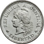 Argentina 10 Centavos Capped Liberty Head 1958 KM# 54 LIBERTAD REPUBLICA ARGENTINA coin obverse Argentina 10 Centavos Capped Liberty Head 1958 KM# 54 LIBERTAD REPUBLICA ARGENTINA coin obverse