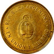 Argentina 10 Centavos Coat of Arms 2008 KM# 107a REPUBLICA ARGENTINA EN UNION Y LIBERTAD coin obverse Argentina 10 Centavos Coat of Arms 2008 KM# 107a REPUBLICA ARGENTINA EN UNION Y LIBERTAD coin obverse