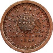Argentina 10 Decimos Eagle Buenos Aires 1827 KM# 4 BANCO NACIONAL 10 DECIM BUENOS-AYRES 1830 coin obverse Argentina 10 Decimos Eagle Buenos Aires 1827 KM# 4 BANCO NACIONAL 10 DECIM BUENOS-AYRES 1830 coin obverse