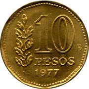 Argentina 10 Pesos Admiral G. Brown Bicentennial 1977 KM# 74 10 PESOS 1977 coin reverse Argentina 10 Pesos Admiral G. Brown Bicentennial 1977 KM# 74 10 PESOS 1977 coin reverse