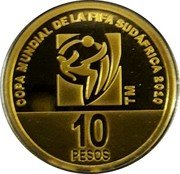 Argentina 10 Pesos FIFA SouthAfrica 2010 Proof KM# 173 COPA MUNDIAL DE LA FIFA SUDÁFRICA 2010 10 PESOS coin reverse Argentina 10 Pesos FIFA SouthAfrica 2010 Proof KM# 173 COPA MUNDIAL DE LA FIFA SUDÁFRICA 2010 10 PESOS coin reverse