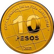 Argentina 10 Pesos (FIFA World Cup Qatar) KM# 193 COPA MUNDIAL DE LA FIFA CATAR 2022 TM 10 PESOS 2021 coin reverse Argentina 10 Pesos (FIFA World Cup Qatar) KM# 193 COPA MUNDIAL DE LA FIFA CATAR 2022 TM 10 PESOS 2021 coin reverse
