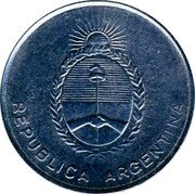 Argentina 100 Australes Coat of Arms 1991 KM# 103 REPUBLICA ARGENTINA coin obverse Argentina 100 Australes Coat of Arms 1991 KM# 103 REPUBLICA ARGENTINA coin obverse