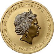 Tuvalu 100 Dollars (Athena the Goddess) QUEEN ELIZABETH II IRB 1 OZ 9999 GOLD 2022 TUVALU 100 DOLLARS coin obverse Tuvalu 100 Dollars (Athena the Goddess) QUEEN ELIZABETH II IRB 1 OZ 9999 GOLD 2022 TUVALU 100 DOLLARS coin obverse