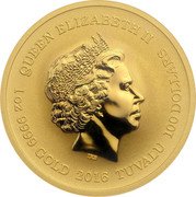 Tuvalu 100 Dollars (Pearl Harbor Anniversary) KM# 375 QUEEN ELIZABETH II IRB 1OZ 9999 GOLD 2016 TUVALU 100 DOLLARS coin obverse Tuvalu 100 Dollars (Pearl Harbor Anniversary) KM# 375 QUEEN ELIZABETH II IRB 1OZ 9999 GOLD 2016 TUVALU 100 DOLLARS coin obverse