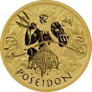 Tuvalu 100 Dollars Poseidon 2021 P BU P TV POSEIDON coin reverse