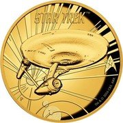 Tuvalu 100 Dollars USS Enterprise Star Trek 2016 P Proof STAR TREK TM NCC 1701 P TM & © 2016 CBS. ARR. coin reverse