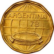 Argentina 100 Pesos World Soccer Championship 1978 KM# 77 ARGENTINA 78 coin obverse Argentina 100 Pesos World Soccer Championship 1978 KM# 77 ARGENTINA 78 coin obverse