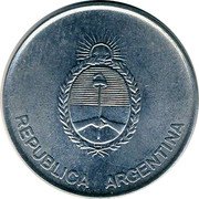 Argentina 1000 Australes Coat of Arms 1990 KM# 105 REPUBLICA ARGENTINA coin obverse Argentina 1000 Australes Coat of Arms 1990 KM# 105 REPUBLICA ARGENTINA coin obverse