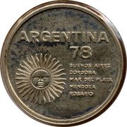 Argentina 1000 Pesos World Soccer Championship 1977 KM# 78 ARGENTINA 78 BUENOS AIRES CORDOBA MAR DEL PLATA MENDOZA ROSARIO coin obverse Argentina 1000 Pesos World Soccer Championship 1977 KM# 78 ARGENTINA 78 BUENOS AIRES CORDOBA MAR DEL PLATA MENDOZA ROSARIO coin obverse