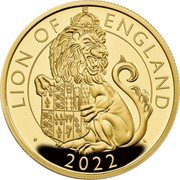 UK 1000 Pounds (Lion of England) LION OF ENGLAND DL 2022 coin reverse UK 1000 Pounds (Lion of England) LION OF ENGLAND DL 2022 coin reverse