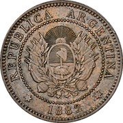 Argentina 2 Centavos Capped Liberty 1882 KM# 33 REPUBLICA ARGENTINA 1891 coin obverse Argentina 2 Centavos Capped Liberty 1882 KM# 33 REPUBLICA ARGENTINA 1891 coin obverse