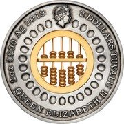 Tuvalu 2 Dollars (Abacus) 2 OZ 9999 AG 2019 2 DOLLARS TUVALU IRB QUEEN ELIZABETH II coin obverse Tuvalu 2 Dollars (Abacus) 2 OZ 9999 AG 2019 2 DOLLARS TUVALU IRB QUEEN ELIZABETH II coin obverse