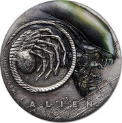 Tuvalu 2 Dollars Alien Anniversary 2019 P TM & ©1979, 2019 FOX P ALIEN TM coin reverse Tuvalu 2 Dollars Alien Anniversary 2019 P TM & ©1979, 2019 FOX P ALIEN TM coin reverse