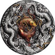 Tuvalu 2 Dollars (Double Dragon and Yin Yang Koi) NM coin reverse Tuvalu 2 Dollars (Double Dragon and Yin Yang Koi) NM coin reverse