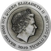 Tuvalu 2 Dollars (Double Dragon) QUEEN ELIZABETH II IRB 2 OZ 9999 SILVER 2019 TUVALU 2 DOLLARS coin obverse Tuvalu 2 Dollars (Double Dragon) QUEEN ELIZABETH II IRB 2 OZ 9999 SILVER 2019 TUVALU 2 DOLLARS coin obverse