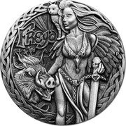 Tuvalu 2 Dollars (Freya) KM# 391 FREYA P IJ coin reverse