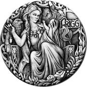 Tuvalu 2 Dollars (Frigg) KM# 392 FRIGG P IJ coin reverse