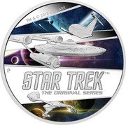 Tuvalu 2 Dollars Star Trek The Original Series 2018 P Proof TM & © 2018 CBS. ARR. P STAR TREK TM THE ORIGINAL SERIES coin reverse