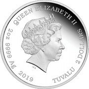 Tuvalu 2 Dollars USS Enterprise and Crew 2019 P Proof QUEEN ELIZABETH II IRB 2 OZ 9999 AG 2019 TUVALU 2 DOLLARS coin obverse Tuvalu 2 Dollars USS Enterprise and Crew 2019 P Proof QUEEN ELIZABETH II IRB 2 OZ 9999 AG 2019 TUVALU 2 DOLLARS coin obverse
