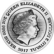 Tuvalu 2 Dollars (Worf) QUEEN ELIZABETH II IRB 2 OZ 9999 AG 2017 TUVALU 2 DOLLARS coin obverse