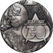 Tuvalu 2 Dollars (Worf) P TM 2017 CBS ARR STAR TREK TM THE NEXT GENERATION coin reverse