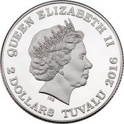 Tuvalu 2 Dollars Year of the Monkey Rhombus 2016 Proof QUEEN ELIZABETH II IRB 2 DOLLARS TUVALU 2016 coin obverse Tuvalu 2 Dollars Year of the Monkey Rhombus 2016 Proof QUEEN ELIZABETH II IRB 2 DOLLARS TUVALU 2016 coin obverse