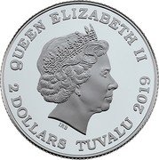 Tuvalu 2 Dollars Year of the Pig 2019  Proof QUEEN ELIZABETH II IRB 2 DOLLARS TUVALU 2019 coin obverse Tuvalu 2 Dollars Year of the Pig 2019  Proof QUEEN ELIZABETH II IRB 2 DOLLARS TUVALU 2019 coin obverse