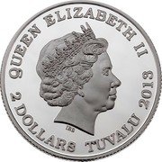 Tuvalu 2 Dollars (Year of the Snake) QUEEN ELIZABETH II IRB 2 DOLLARS TUVALU 2013 coin obverse Tuvalu 2 Dollars (Year of the Snake) QUEEN ELIZABETH II IRB 2 DOLLARS TUVALU 2013 coin obverse