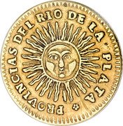 Argentina 2 Escudos Radiant Sunface Rio de la Plata 1826 RA KM# 19.2 PROVINCIAS DEL RIO DE LA PLATA coin obverse Argentina 2 Escudos Radiant Sunface Rio de la Plata 1826 RA KM# 19.2 PROVINCIAS DEL RIO DE LA PLATA coin obverse