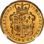 UK 2 Guineas (George III Pattern) KM# Pn56 M B F ET H REX F D B ET L D S R I A T ET E 1777 coin reverse UK 2 Guineas (George III Pattern) KM# Pn56 M B F ET H REX F D B ET L D S R I A T ET E 1777 coin reverse