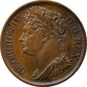 Greece 2 Oboli Pattern ND (1822)  3 Known KM# Pn2 GEORGIUS IV D G REX coin obverse