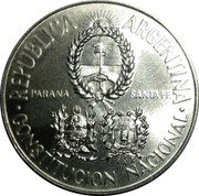 Argentina 2 Pesos Republic National Constitution Convention 1994 Proof KM# 114 REPUBLICA ARGENTINA PARANA SANTA FE CONSTITUCION NACIONAL coin obverse Argentina 2 Pesos Republic National Constitution Convention 1994 Proof KM# 114 REPUBLICA ARGENTINA PARANA SANTA FE CONSTITUCION NACIONAL coin obverse