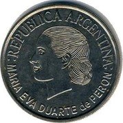 Argentina 2 Pesos 50 Years the Death of Eva Peron 2002 KM# 135.2 REPUBLICA ARGENTINA MARIA EVA DUARTE DE PERON coin obverse Argentina 2 Pesos 50 Years the Death of Eva Peron 2002 KM# 135.2 REPUBLICA ARGENTINA MARIA EVA DUARTE DE PERON coin obverse