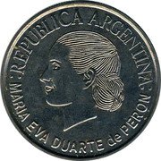 Argentina 2 Pesos 50 Years Since the Death of Eva Peron 2002 KM# 135.1 REPUBLICA ARGENTINA MARIA EVA DUARTE DE PERON coin obverse Argentina 2 Pesos 50 Years Since the Death of Eva Peron 2002 KM# 135.1 REPUBLICA ARGENTINA MARIA EVA DUARTE DE PERON coin obverse
