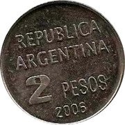 Argentina 2 Pesos Human Rights Declaration 2006 Sets only KM# 161.2 REPUBLICA ARGENTINA 2 PESOS 2006 coin obverse Argentina 2 Pesos Human Rights Declaration 2006 Sets only KM# 161.2 REPUBLICA ARGENTINA 2 PESOS 2006 coin obverse