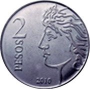 Argentina 2 Pesos Central Bank 75th Anniversary 2010 Sets only KM# 162.2 2 PESOS 2010 coin reverse Argentina 2 Pesos Central Bank 75th Anniversary 2010 Sets only KM# 162.2 2 PESOS 2010 coin reverse