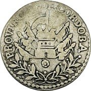 Argentina 2 Reales Radiant Sun Cordoba 1844 KM# 23 PROVINCIA DE CORDOBA coin obverse Argentina 2 Reales Radiant Sun Cordoba 1844 KM# 23 PROVINCIA DE CORDOBA coin obverse