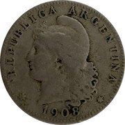 Argentina 20 Centavos Liberty Capped 1908 KM# 36 REPUBLICA ARGENTINA 1921 coin obverse Argentina 20 Centavos Liberty Capped 1908 KM# 36 REPUBLICA ARGENTINA 1921 coin obverse
