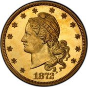 USA 20 Dollars (Double Eagle Pattern) LIBERTY 1872 coin obverse
