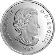 Canada 20 Dollars (Elizabeth II Platinum Jubilee Diamond Diadem) ELIZABETH II D G REGINA 2022 SB coin obverse Canada 20 Dollars (Elizabeth II Platinum Jubilee Diamond Diadem) ELIZABETH II D G REGINA 2022 SB coin obverse