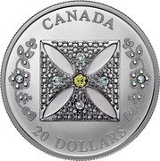 Canada 20 Dollars (Elizabeth II Platinum Jubilee Diamond Diadem) CANADA 20 DOLLARS JV coin reverse Canada 20 Dollars (Elizabeth II Platinum Jubilee Diamond Diadem) CANADA 20 DOLLARS JV coin reverse