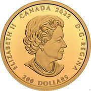 Canada 200 Dollars (Blue Sapphire) ELIZABETH II CANADA 2022 D G REGINA 200 DOLLARS SB coin obverse