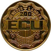 Netherlands 200 ECU (Constantijn and Christian Huygens) X# 19.1 ECU DE NEDER - LANDEN 200 19 89 coin obverse Netherlands 200 ECU (Constantijn and Christian Huygens) X# 19.1 ECU DE NEDER - LANDEN 200 19 89 coin obverse