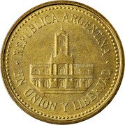 Argentina 25 Centavos Buenos Aires City Hall 2009 KM# 110.1 REPUBLICA ARGENTINA EN UNION Y LIBERTAD coin obverse Argentina 25 Centavos Buenos Aires City Hall 2009 KM# 110.1 REPUBLICA ARGENTINA EN UNION Y LIBERTAD coin obverse
