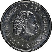 Netherlands 25 Cents (Juliana Pattern) JULIANA KONINGIN DER NEDERLANDEN PROEF coin obverse Netherlands 25 Cents (Juliana Pattern) JULIANA KONINGIN DER NEDERLANDEN PROEF coin obverse