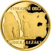 Tuvalu 25 Dollars (Lidice and Lezaky Massacres) VYHLAZENI OBCI LIDICE A LEZAKY 1942 coin reverse Tuvalu 25 Dollars (Lidice and Lezaky Massacres) VYHLAZENI OBCI LIDICE A LEZAKY 1942 coin reverse
