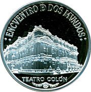 Argentina 25 Pesos Colon Theater 2005 Proof KM# 139 ENCVENTRO DE DOS MVNDOS: TEATRO COLÓN coin reverse Argentina 25 Pesos Colon Theater 2005 Proof KM# 139 ENCVENTRO DE DOS MVNDOS: TEATRO COLÓN coin reverse